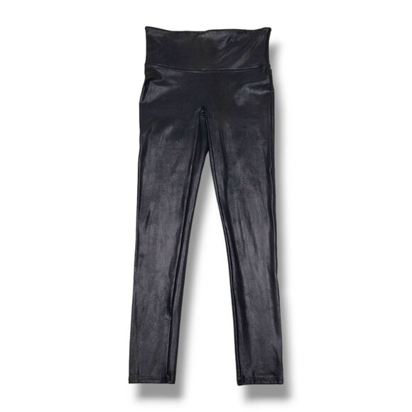 SPANX Pants - Spanx Faux‎ Leather Leggings Womens Small Black Shaping Pull On